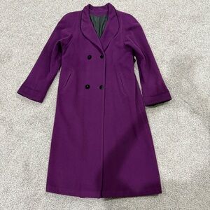Vintage Designs By Projections Victorian Flare Purple Wool Long Coat Women’s 16T